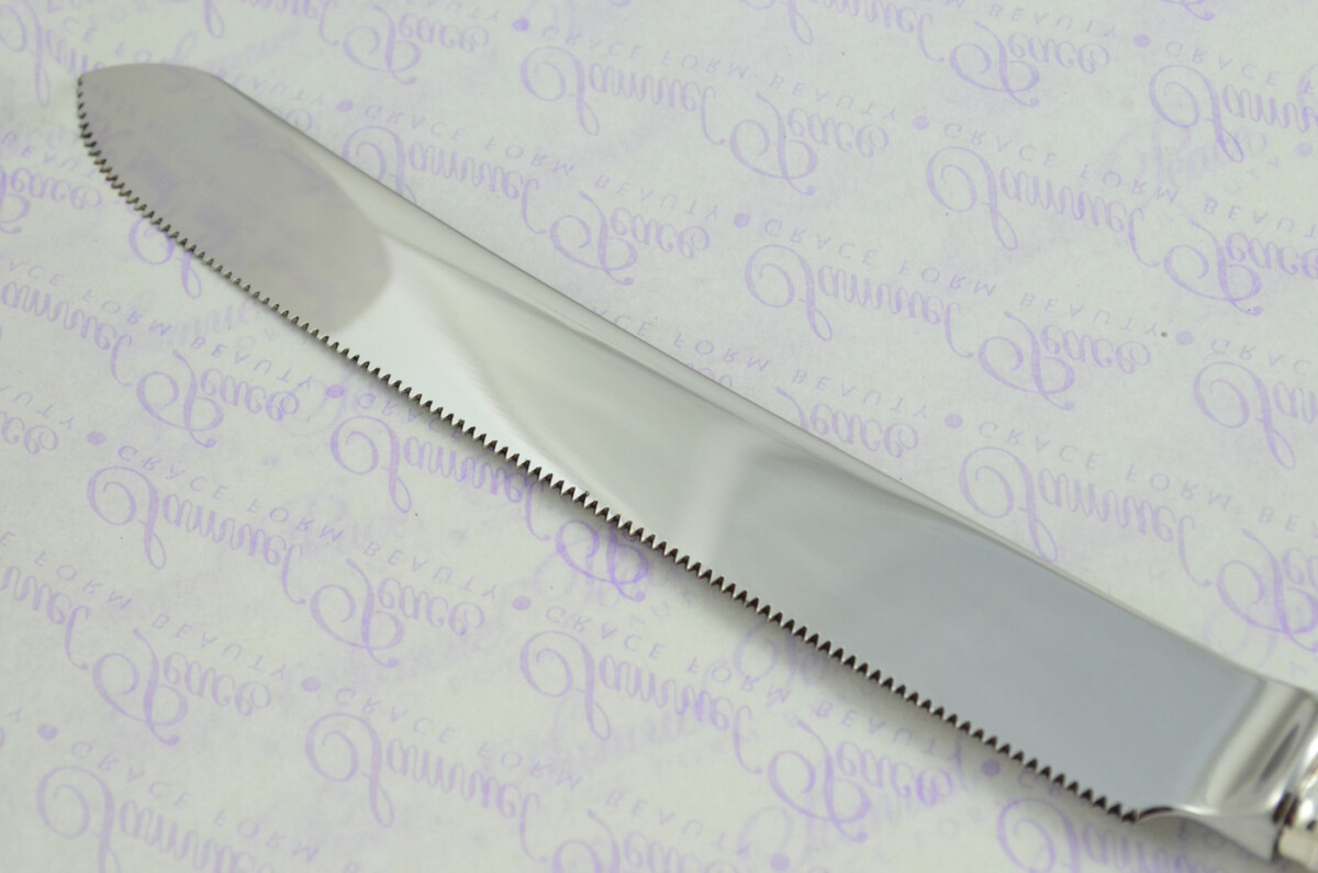 Old English Thread Pattern Sterling Silver Handled Wedding Cake Knife Gift Boxed 1817 - Image 4