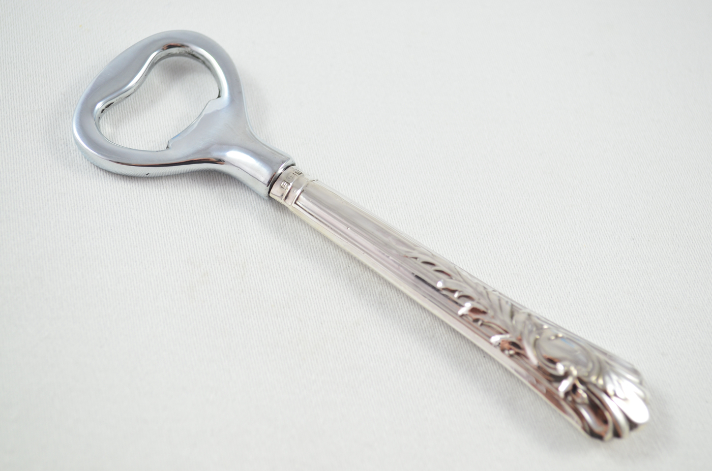 Boxed John Yates Laurel Pattern Sterling Silver Bottle Opener Sheffield 1929 - Image 2