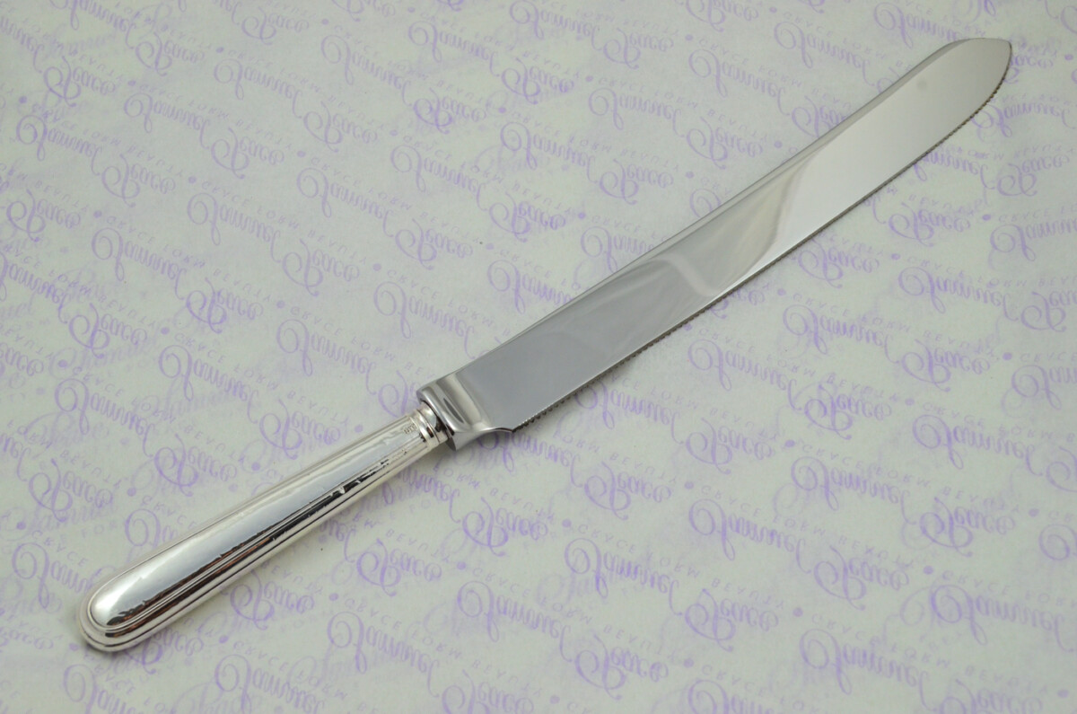 Old English Thread Pattern Sterling Silver Handled Wedding Cake Knife Gift Boxed 1894 - Image 6