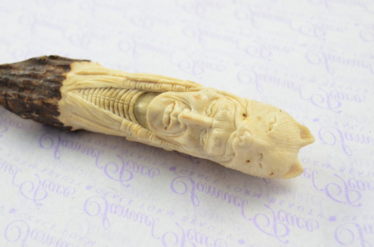 Amazing Bespoke Hand Carved American Indian Stag Horn Antler Handle Sgian Dubh Hand Forged Carbon 01 Tool Steel Blade Sheffield England - Image 6