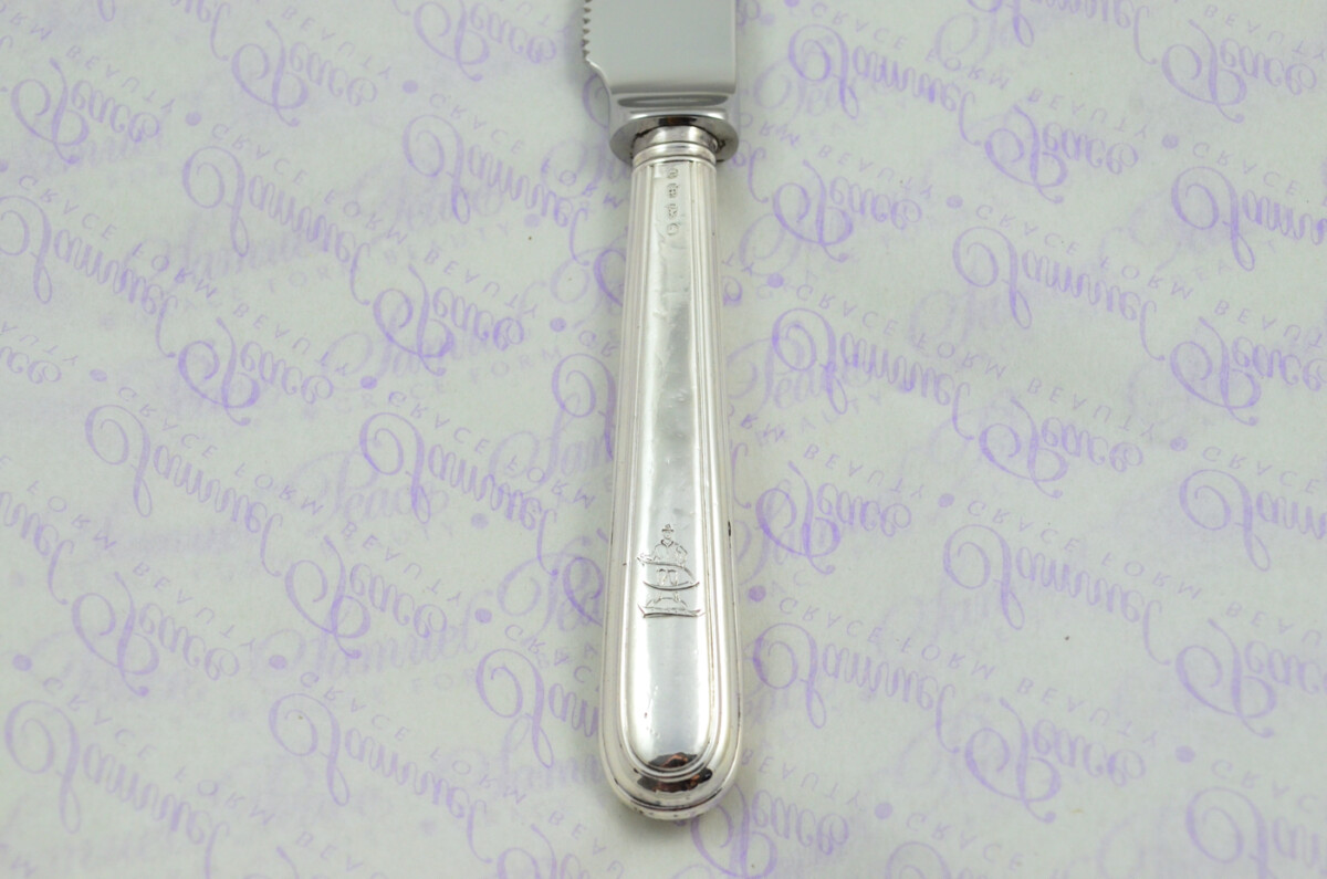 Old English Thread Pattern Sterling Silver Handled Wedding Cake Knife Gift Boxed 1894 - Image 7