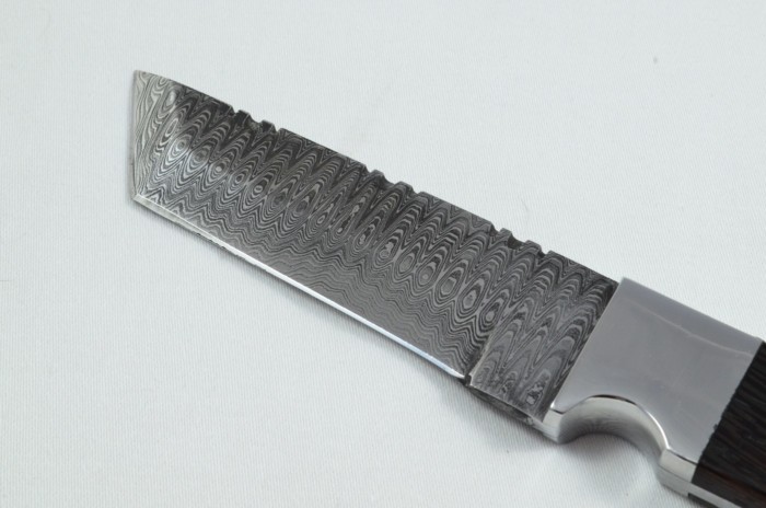 2025 Collection -  Damascus Blade Rosewood Handled Hunting Skinning Bowie Tanto Knife With Leather Sheath Limited Edition 1 of 20 - Image 4