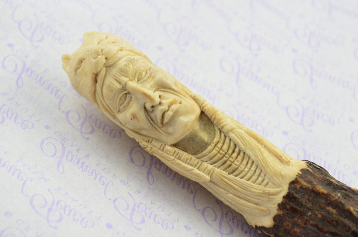 Amazing Bespoke Hand Carved American Indian Stag Horn Antler Handle Sgian Dubh Hand Forged Carbon 01 Tool Steel Blade Sheffield England - Image 4