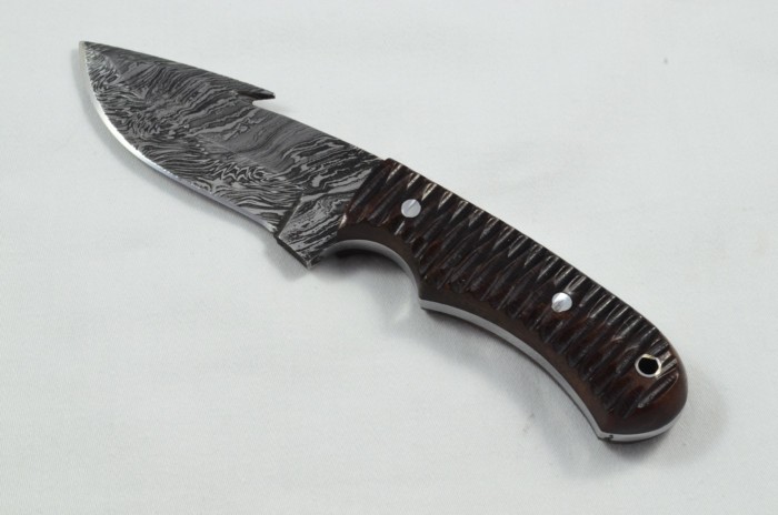 2025 Collection -  Damascus Blade Rosewood Handled Hunting Skinning Bowie Knife Gut Hook With Leather Sheath Limited Edition 1 of 20 - Image 2