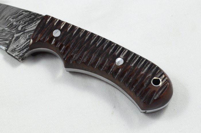 2025 Collection -  Damascus Blade Rosewood Handled Hunting Skinning Bowie Knife Gut Hook With Leather Sheath Limited Edition 1 of 20 - Image 3