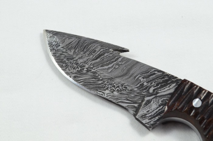 2025 Collection -  Damascus Blade Rosewood Handled Hunting Skinning Bowie Knife Gut Hook With Leather Sheath Limited Edition 1 of 20 - Image 4