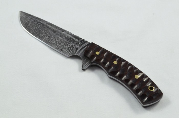 2025 Collection -  Damascus Blade Rosewood Handled Hunting Skinning Bowie Knife With Leather Sheath Limited Edition 1 of 20 - Image 2