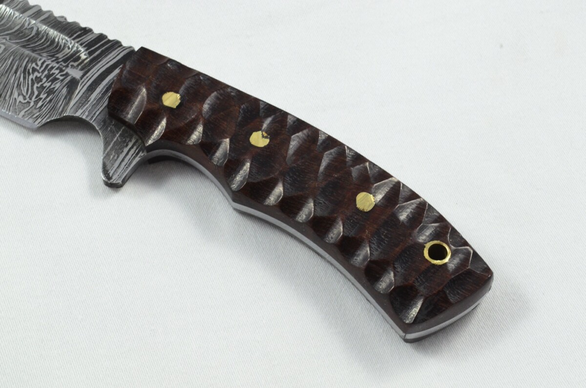 2025 Collection -  Damascus Blade Rosewood Handled Hunting Skinning Bowie Knife With Leather Sheath Limited Edition 1 of 20 - Image 3