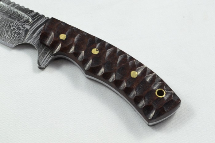 2025 Collection -  Damascus Blade Rosewood Handled Hunting Skinning Bowie Knife With Leather Sheath Limited Edition 1 of 20 - Image 3
