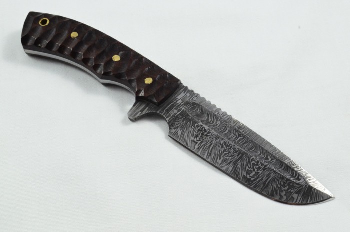 2025 Collection -  Damascus Blade Rosewood Handled Hunting Skinning Bowie Knife With Leather Sheath Limited Edition 1 of 20 - Image 5