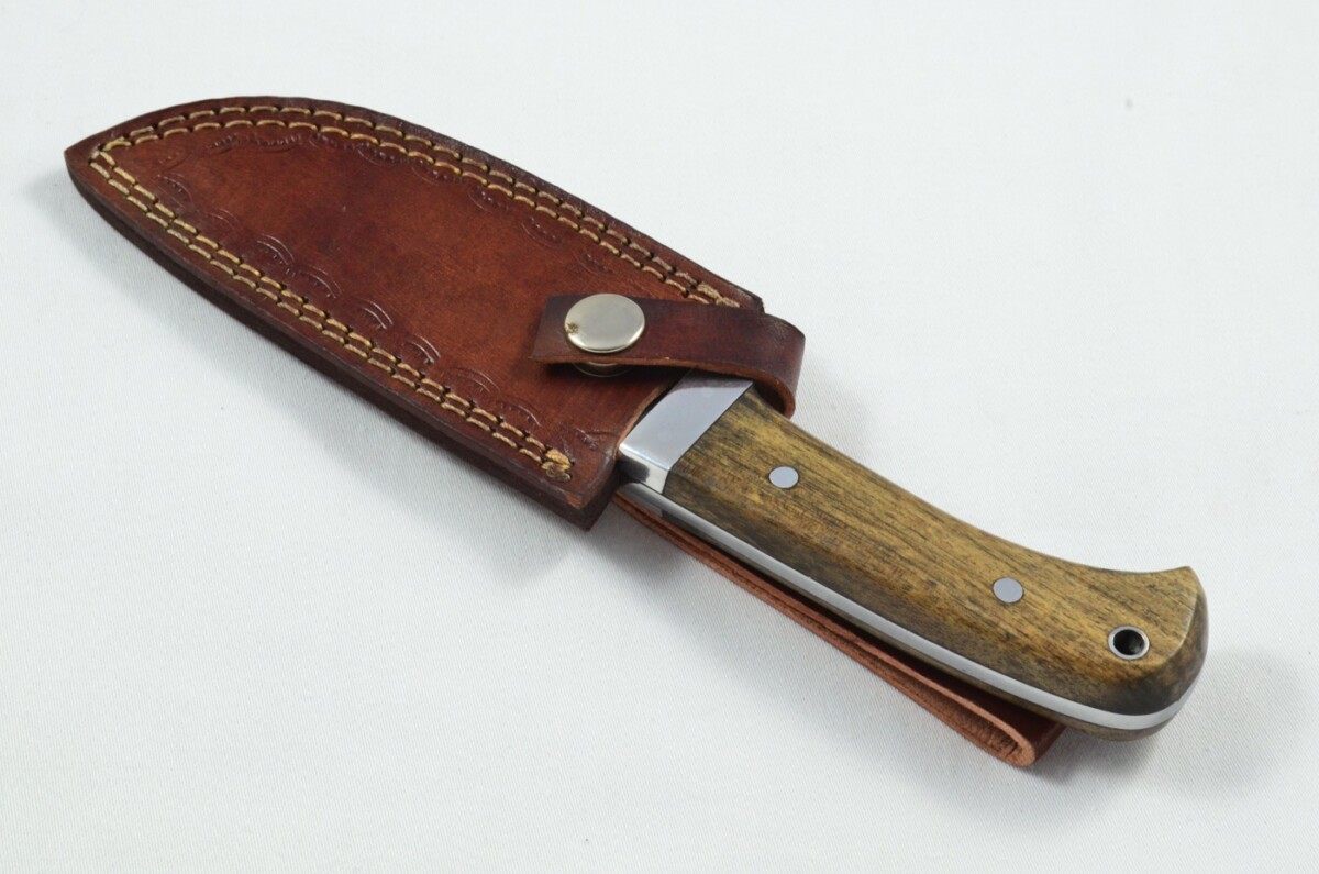 2025 Collection - Damascus Blade Rosewood Handled Hunting Skinning Bowie Knife With Leather Sheath Limited Edition 1 of 20 - Image 6