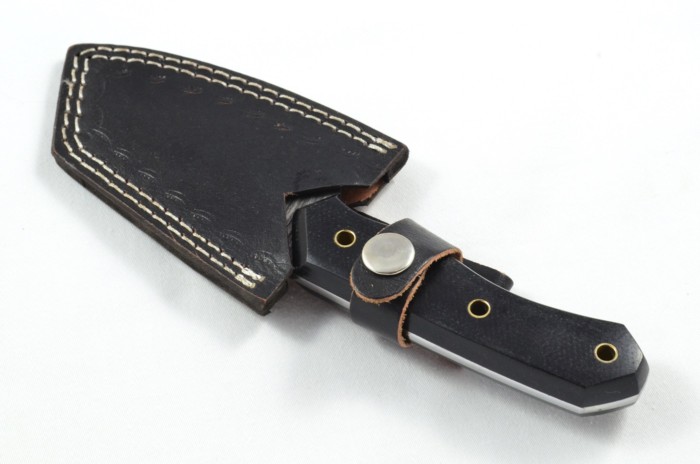 2025 Collection - Damascus Blade Micarta Handled Hunting Skinning Bowie Utility Knife With Leather Sheath Limited Edition 1 of 20 - Image 6