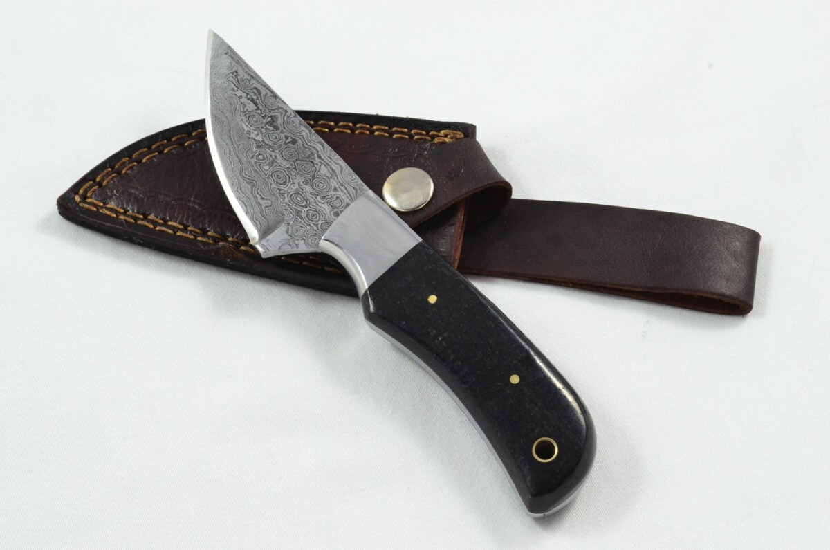 2025 Collection -  Damascus Blade Micarta Handled Hunting Skinning Bowie Knife With Leather Sheath Limited Edition 1 of 20
