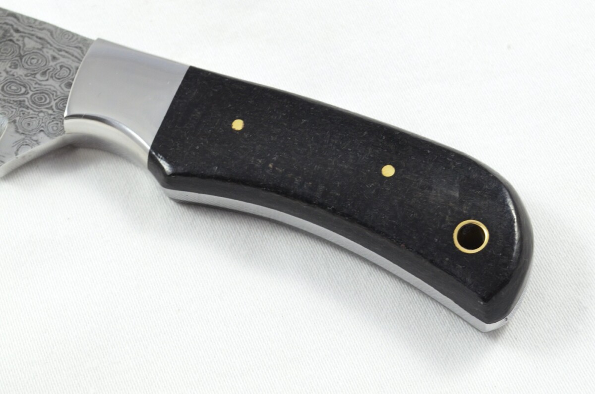 2025 Collection -  Damascus Blade Micarta Handled Hunting Skinning Bowie Knife With Leather Sheath Limited Edition 1 of 20 - Image 3