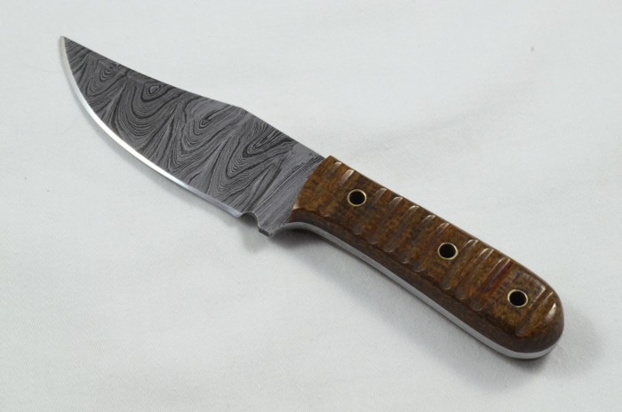 2025 Collection - Damascus Blade Micarta Handled Hunting Skinning Bowie Knife With Leather Sheath Limited Edition 1 of 20 - Image 2