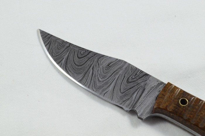 2025 Collection - Damascus Blade Micarta Handled Hunting Skinning Bowie Knife With Leather Sheath Limited Edition 1 of 20 - Image 4