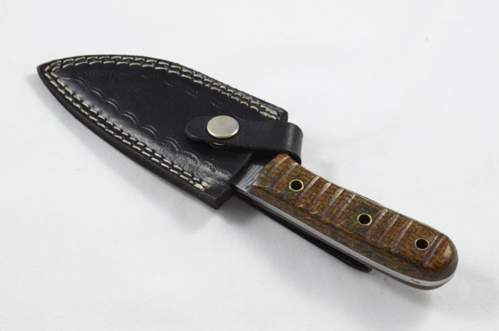 2025 Collection - Damascus Blade Micarta Handled Hunting Skinning Bowie Knife With Leather Sheath Limited Edition 1 of 20 - Image 6