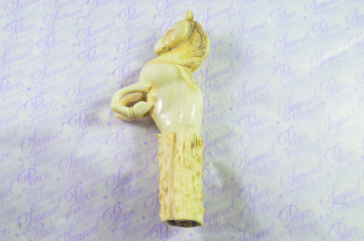 Prancing Horse Hand Carved Walking Stick Cane Top Handle Stag Antler Horn Made Sheffield England - Image 6