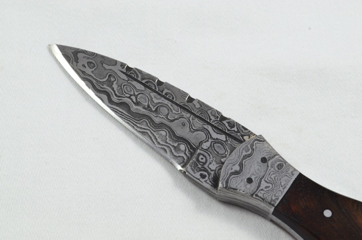 2025 Collection - Damascus Blade Rosewood & Handled Scottish Knife Sgian Dubh Dirk Leather Sheath Limited Edition 1 of 20 - Image 4