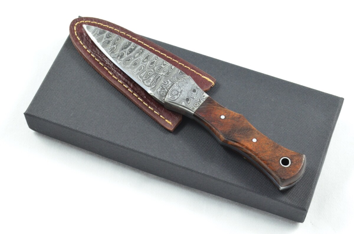 2025 Collection - Damascus Blade Rosewood & Handled Scottish Knife Sgian Dubh Dirk Leather Sheath Limited Edition 1 of 20