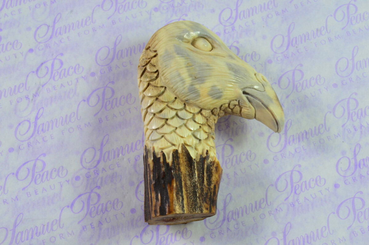 Pheasants Head Hand Carved Walking Stick Cane Top Handle Stag Antler Horn Made Sheffield England - Image 2