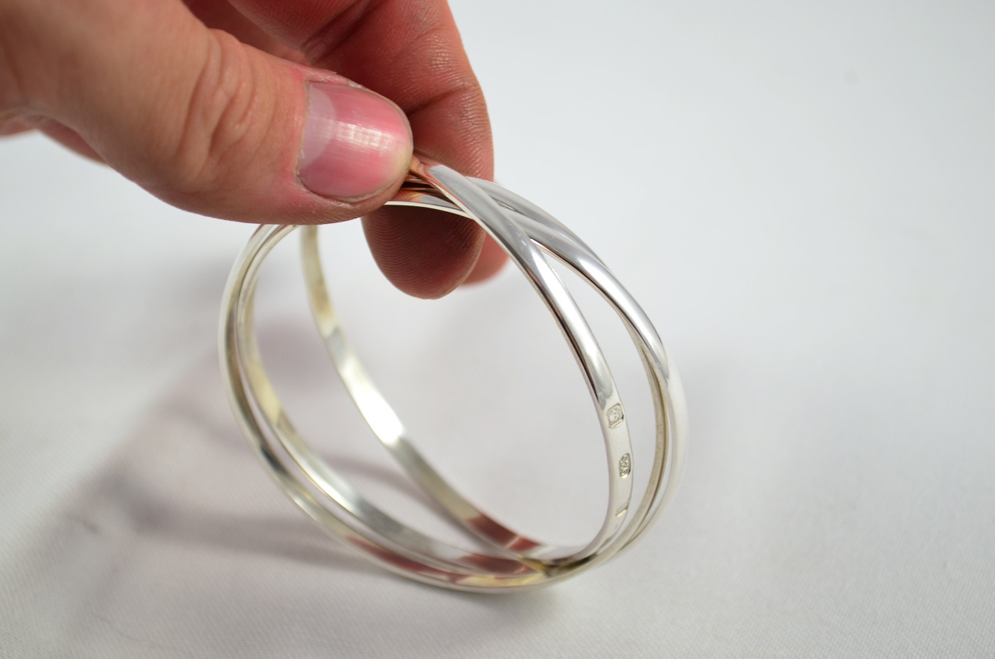 A Haviland Nye Triple Sterling Silver Bangle Jewellery Womenswear Beautiful Assayed London 2010 - Image 2