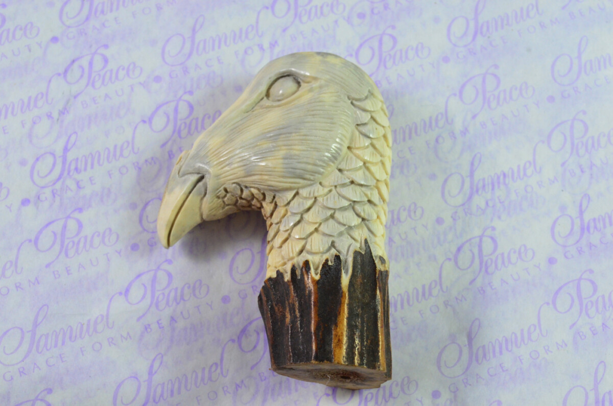 Pheasants Head Hand Carved Walking Stick Cane Top Handle Stag Antler Horn Made Sheffield England - Image 3