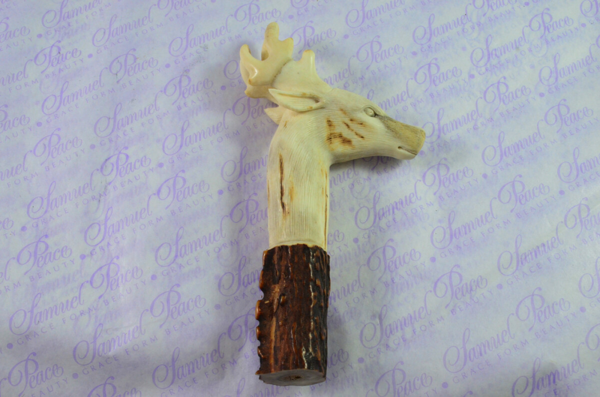 Stag/Deer Hand Carved Walking Stick Cane Top Handle Stag Antler Horn Made Sheffield England - Image 7