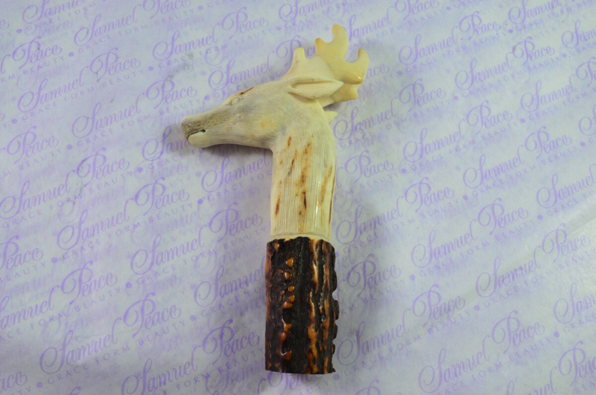 Stag/Deer Hand Carved Walking Stick Cane Top Handle Stag Antler Horn Made Sheffield England - Image 8