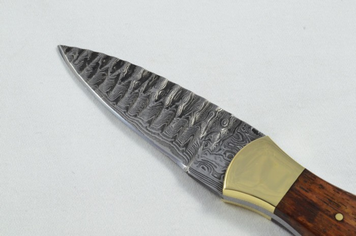 2025 Collection - Damascus Blade Rosewood & Brass Handled Scottish Knife Sgian Dubh Dirk Leather Sheath Limited Edition 1 of 20 - Image 4