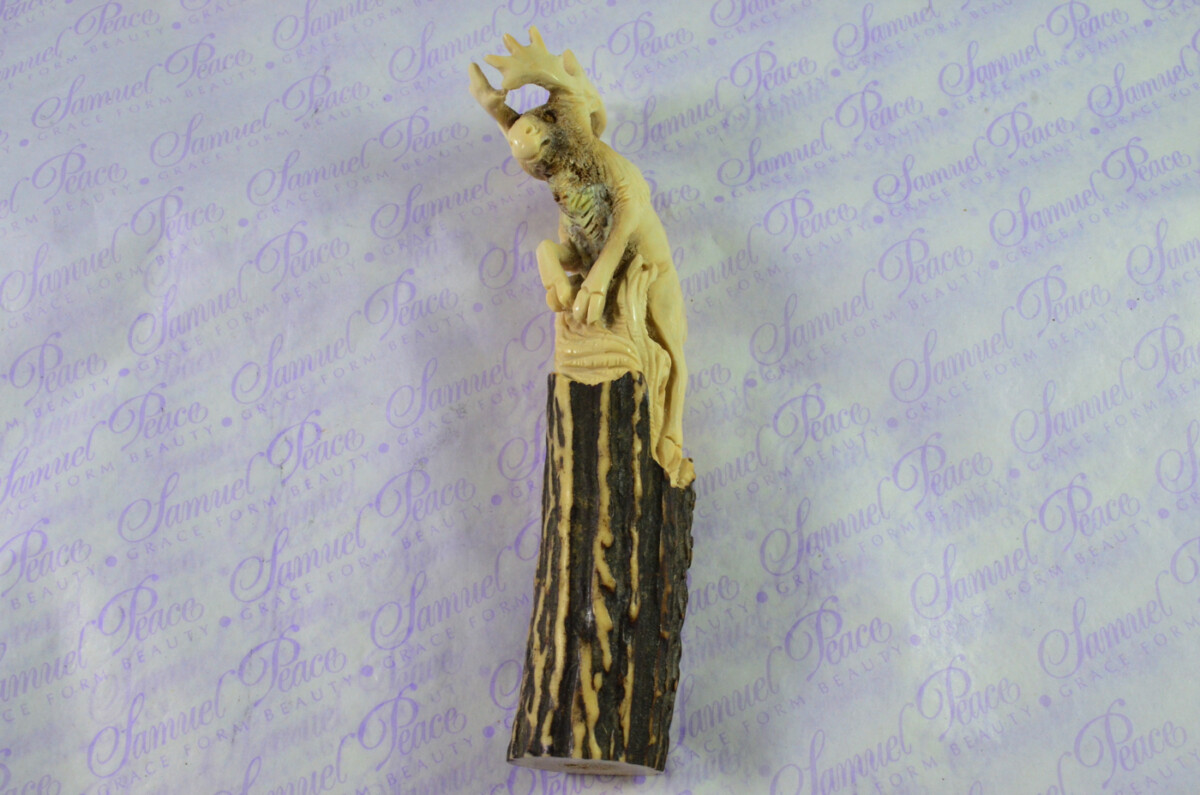 Moose Hand Carved Walking Stick Cane Top Handle Stag Antler Horn Made Sheffield England - Image 5