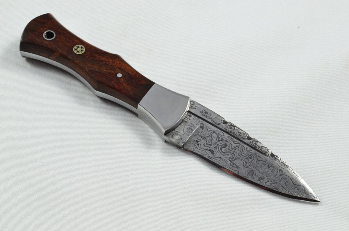 2025 Collection - Damascus Blade Rosewood & Handled Scottish Knife Sgian Dubh Dirk Leather Sheath Limited Edition 1 of 20 - Image 5