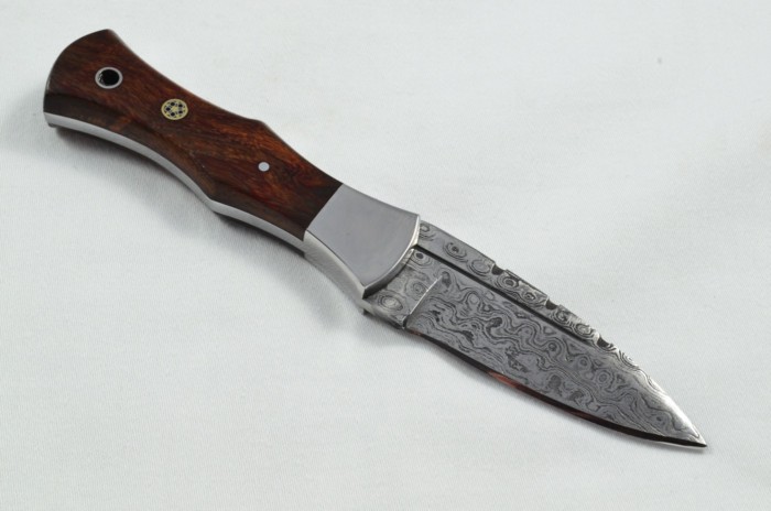 2025 Collection - Damascus Blade Rosewood & Handled Scottish Knife Sgian Dubh Dirk Leather Sheath Limited Edition 1 of 20 - Image 5