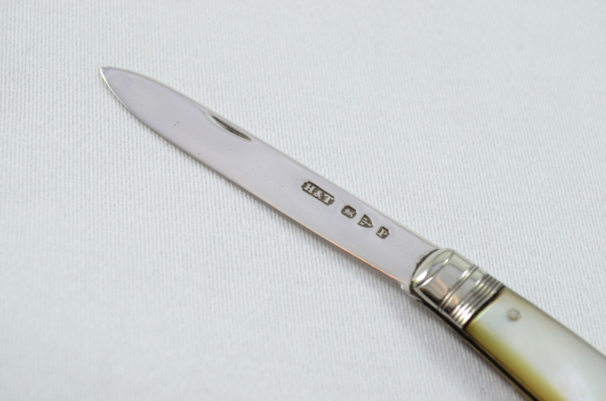 Chester Silver Bladed Mother Of Pearl Scaled Pen/Fruit Knife Hilliard and Thompson 1898 - Image 3
