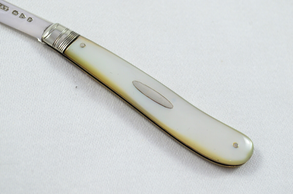 Chester Silver Bladed Mother Of Pearl Scaled Pen/Fruit Knife Hilliard and Thompson 1898 - Image 4