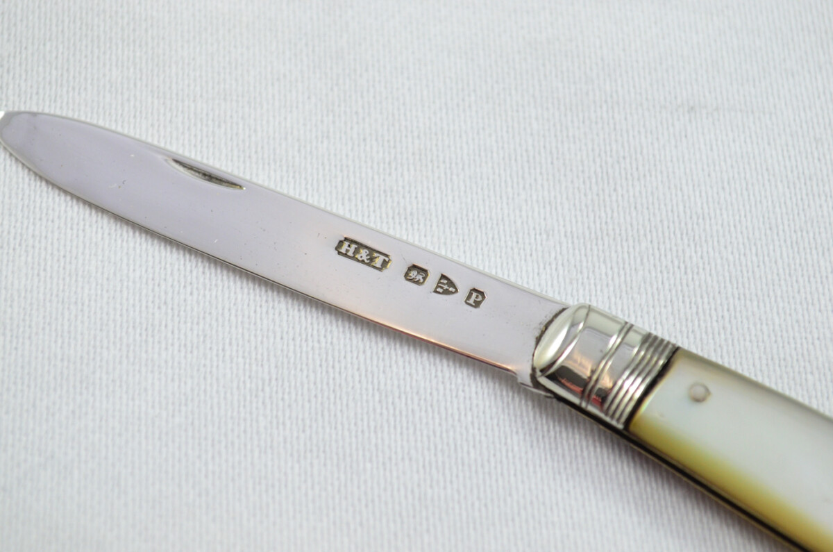 Chester Silver Bladed Mother Of Pearl Scaled Pen/Fruit Knife Hilliard and Thompson 1898 - Image 5