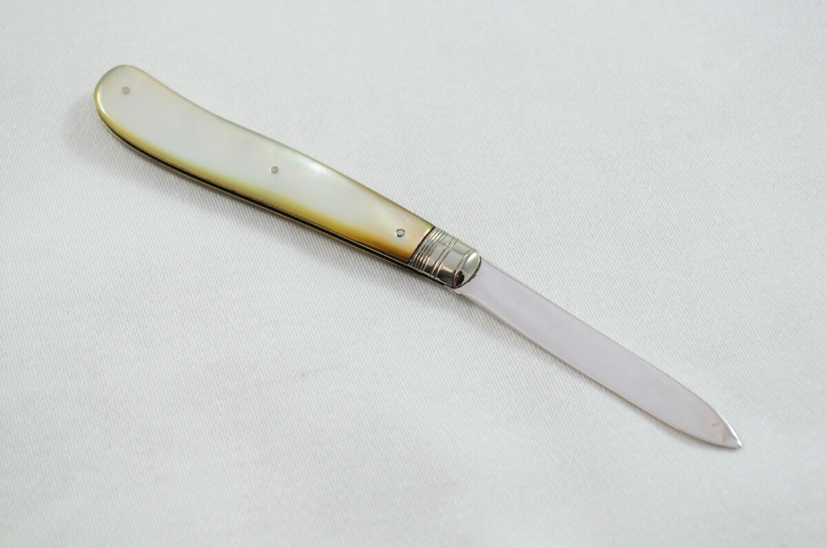 Chester Silver Bladed Mother Of Pearl Scaled Pen/Fruit Knife Hilliard and Thompson 1898 - Image 6