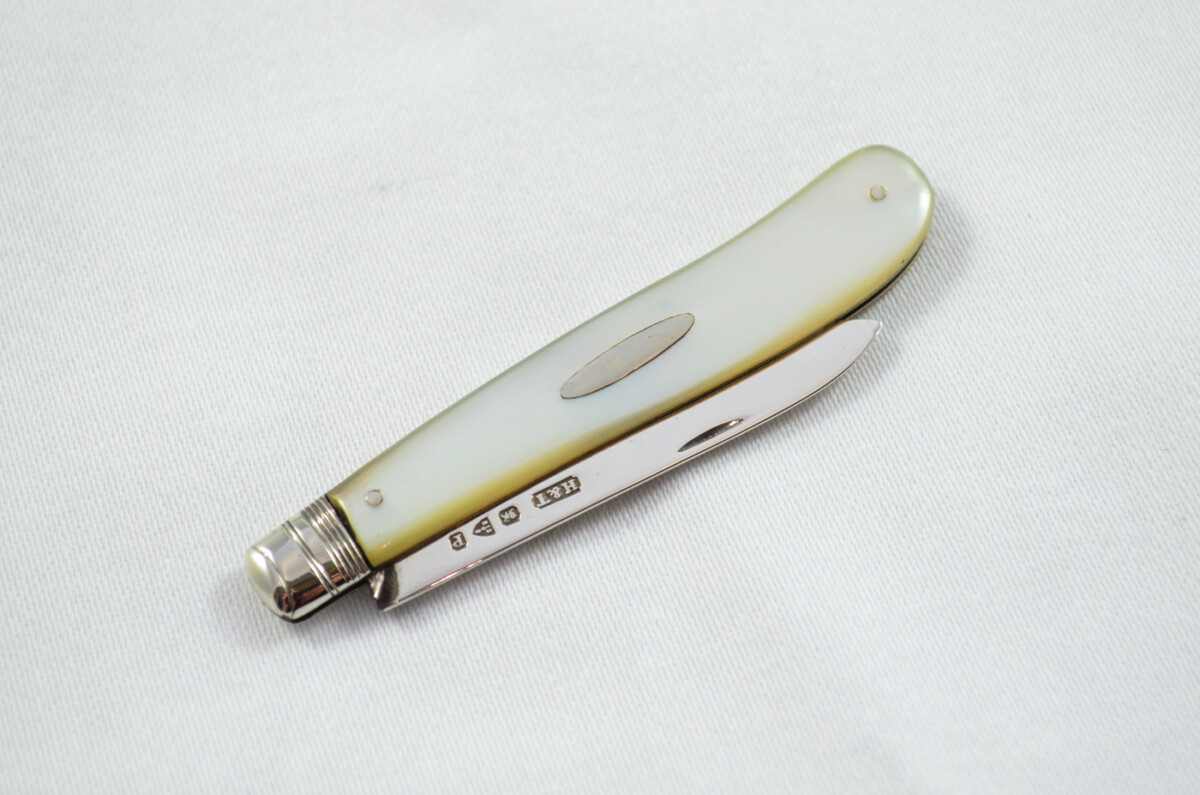 Chester Silver Bladed Mother Of Pearl Scaled Pen/Fruit Knife Hilliard and Thompson 1898 - Image 8