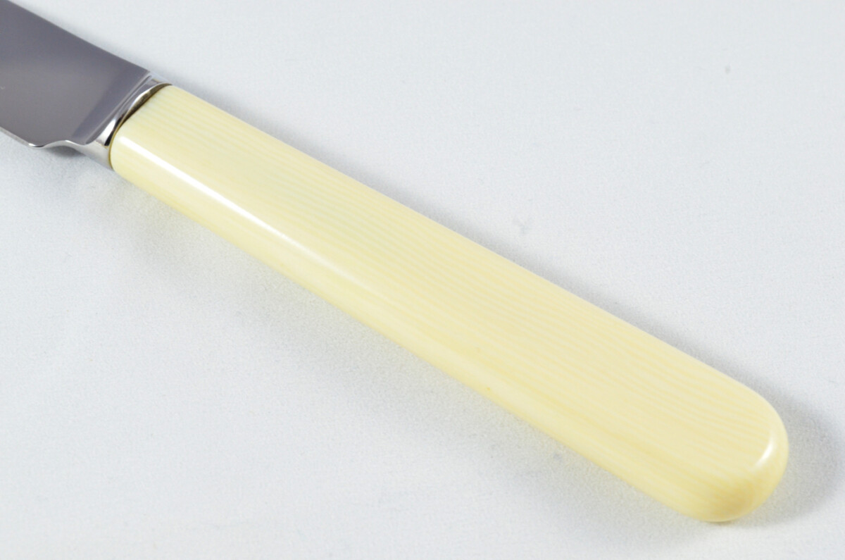 New Fantastic Genuine Cream Handle Steak Knife & Fork Mirrored Finish Made In Sheffield England - Image 3