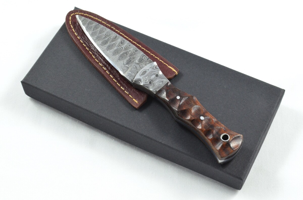 2025 Collection - Damascus Blade Rosewood & Handled Scottish Knife Sgian Dubh Dirk Leather Sheath Limited Edition 1 of 20