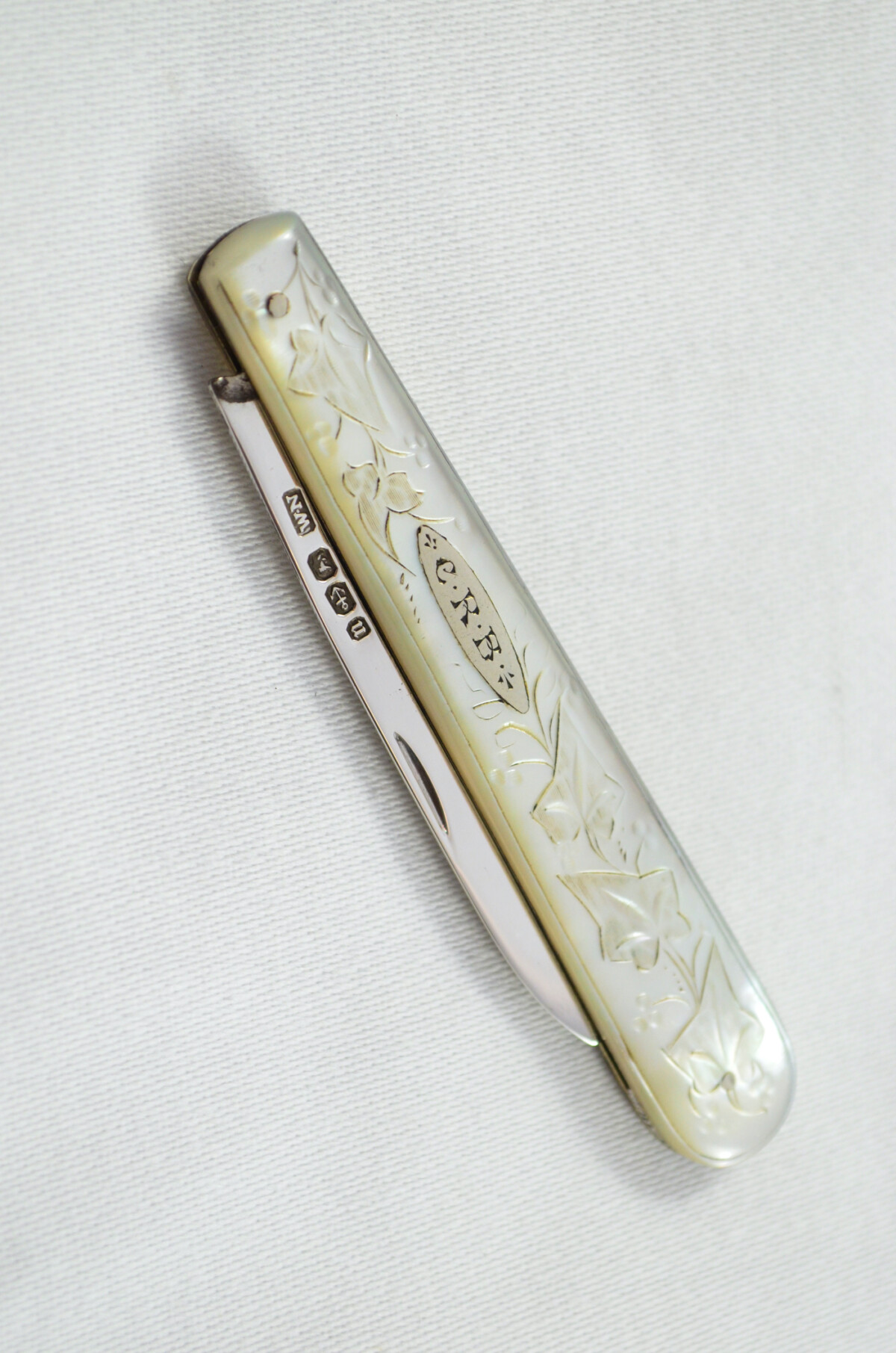 Birmingham William Neale Silver Bladed Mother Of Pearl Scaled Pen/Fruit Knife 1887 - Image 7