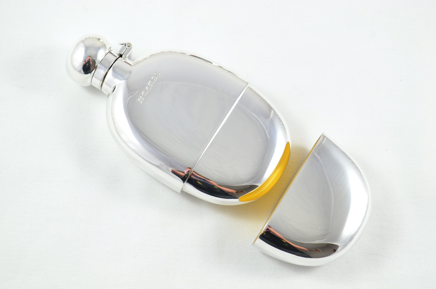 A Sterling Silver RARE JUBILEE ASSAY Oval Hip Flask 4oz Bayonet Top With Cup Hallmarked 2025