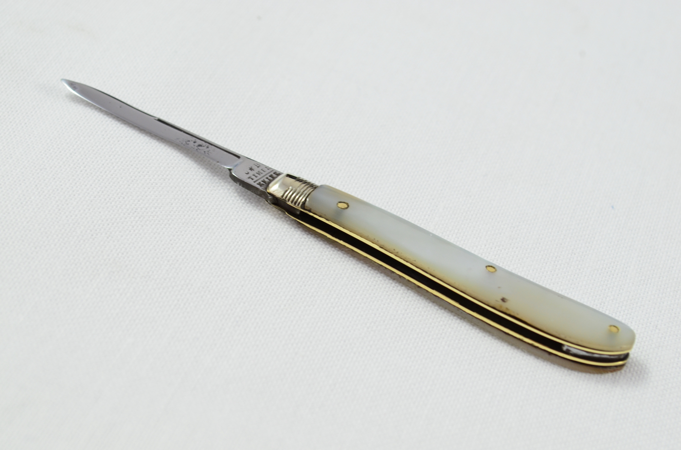 J.B Times Quill Knife With Mother Of Pearl Scales