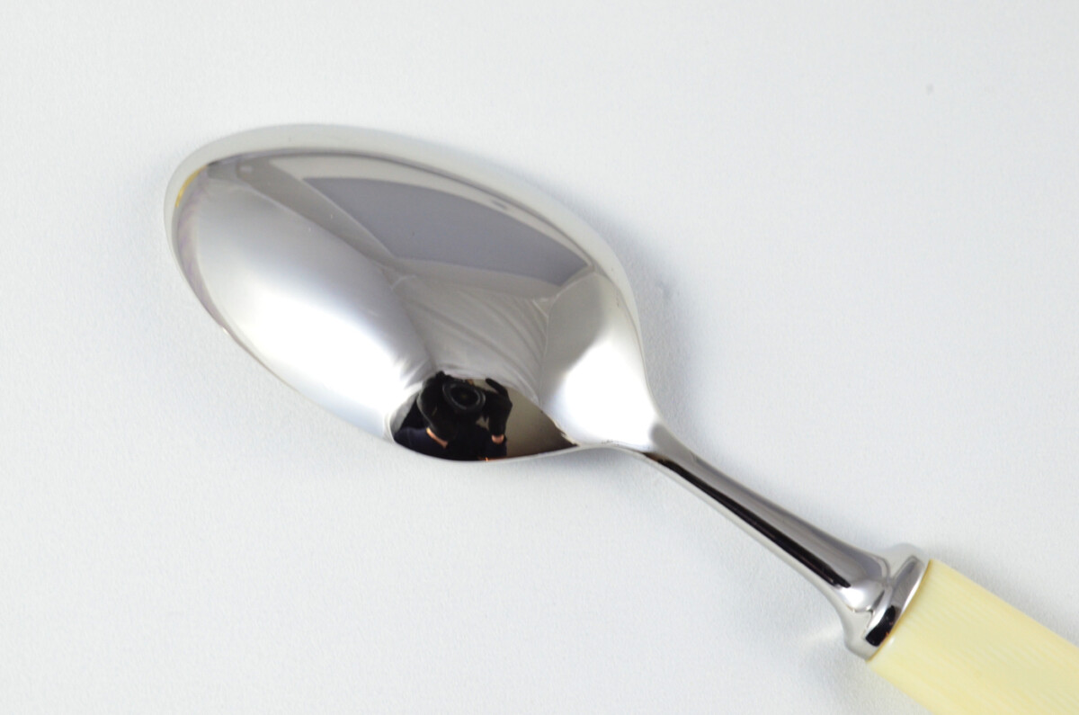 New Fantastic Genuine Cream Handle Dessert Spoon Mirrored Finish Made In Sheffield England - Image 4