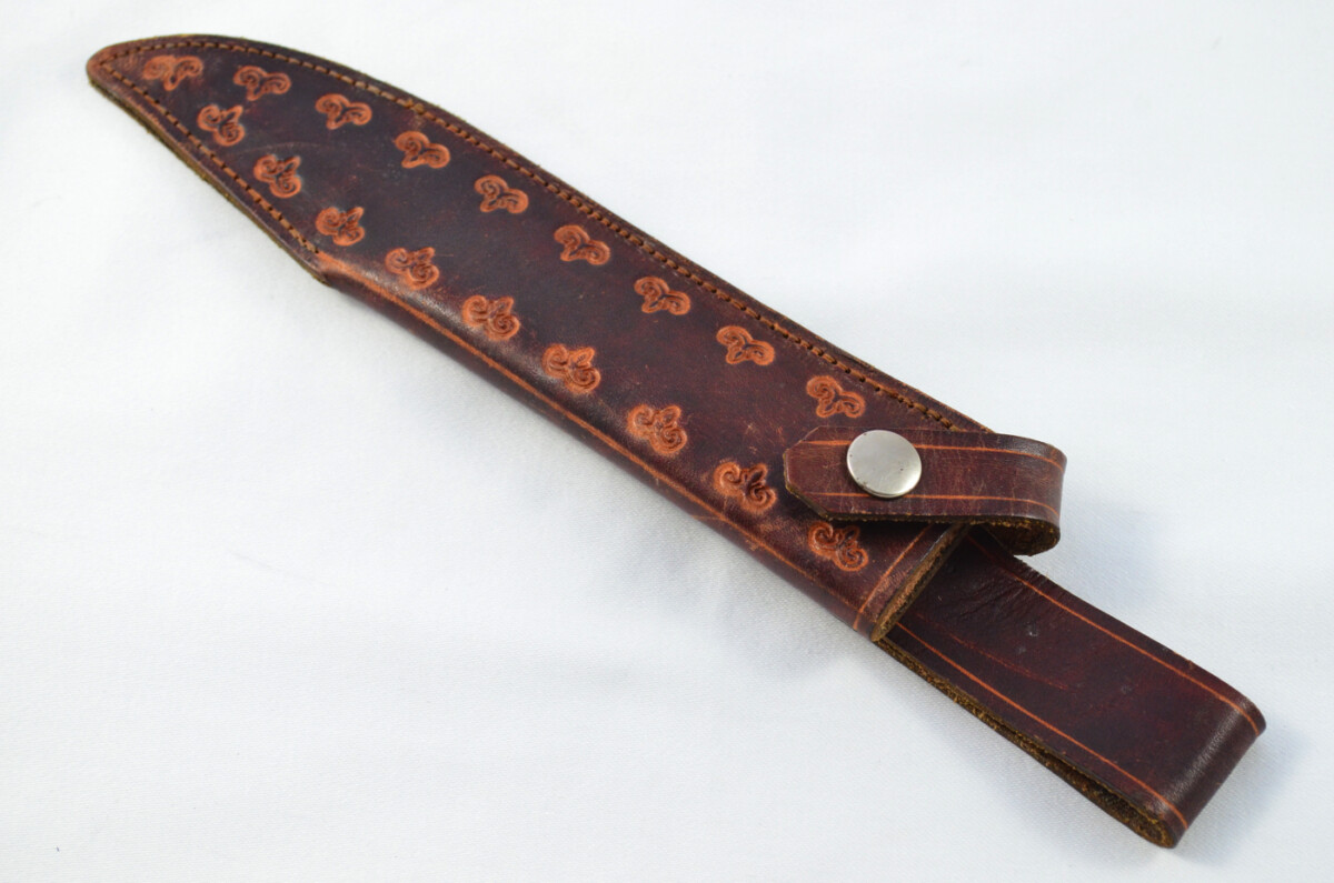 RARE Hand Forged R.Middleton Buffalo Handled Bowie Knife with Leather Sheath - Image 10
