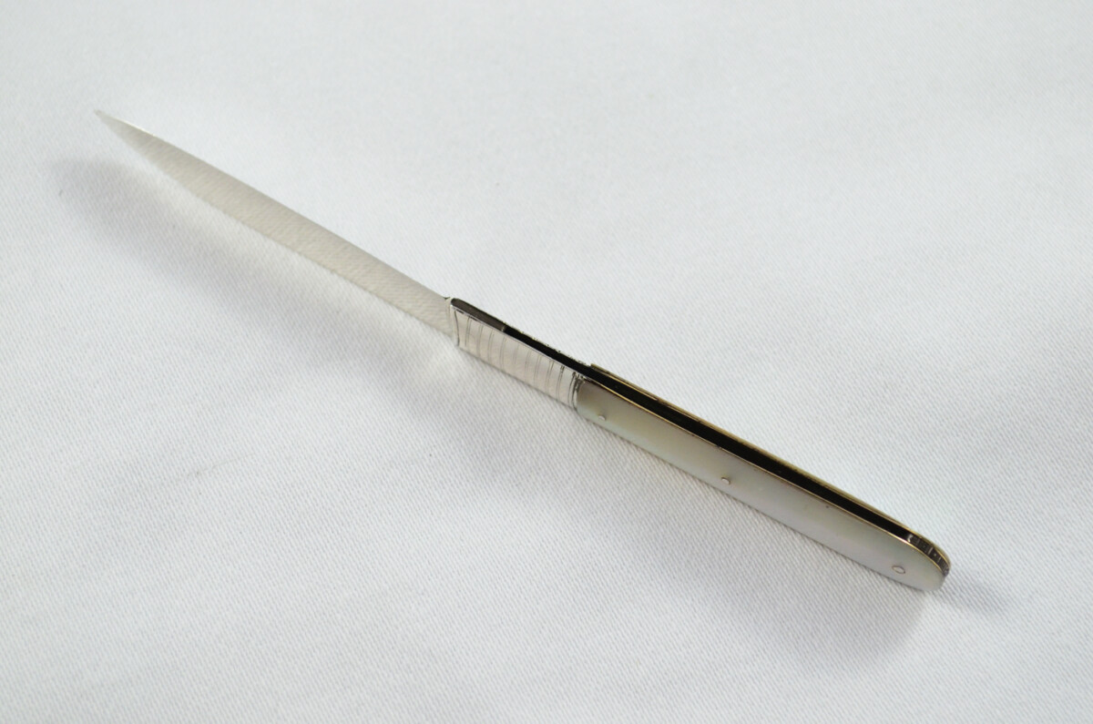 Sheffield Joseph Law Solid Silver Bladed Mother Of Pearl Scaled Pen/Fruit Knife 1827 - Image 6