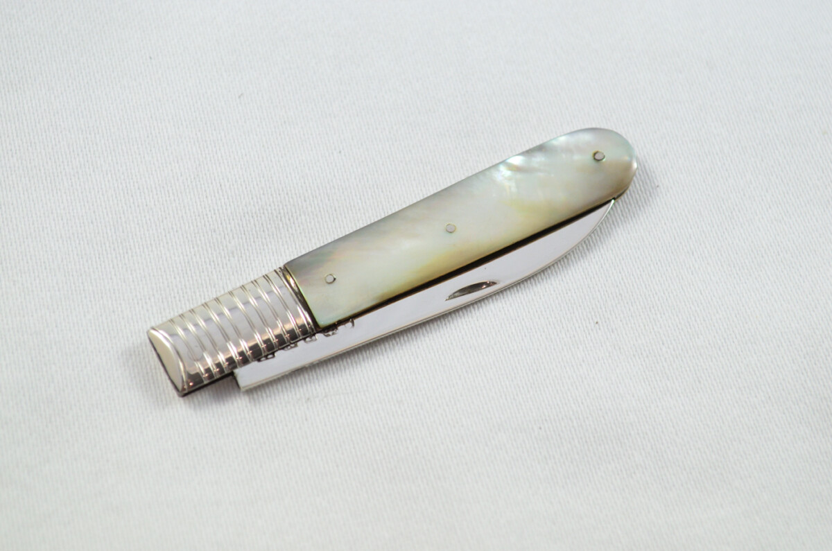 Sheffield Joseph Law Solid Silver Bladed Mother Of Pearl Scaled Pen/Fruit Knife 1827 - Image 7