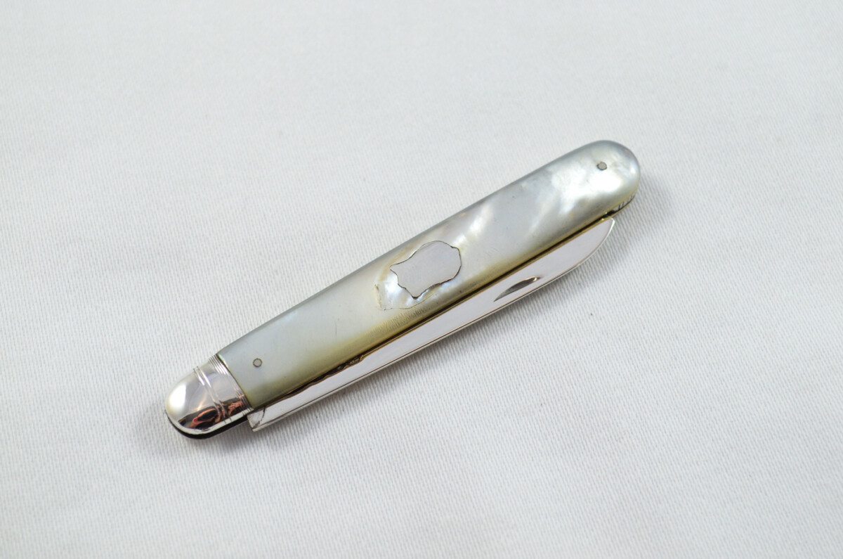 Sheffield Atkin Brothers Solid Silver Bladed Mother Of Pearl Scaled Pen/Fruit Knife 1902 - Image 7