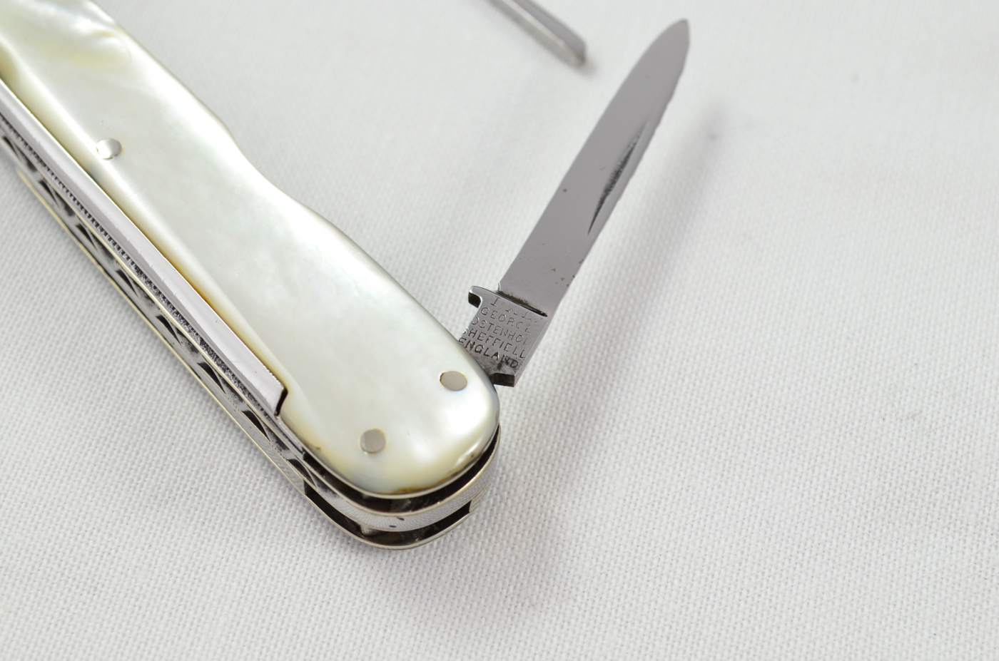 Ultra Rare IXL Wostenholme Mother of Pearl Handled 6 Piece Pen Knife Sheffield c.1940 - Image 8