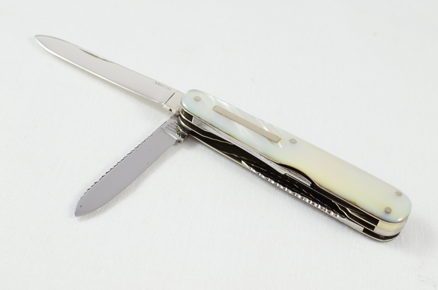 Ultra Rare IXL Wostenholme Mother of Pearl Handled 6 Piece Pen Knife Sheffield c.1940 - Image 9